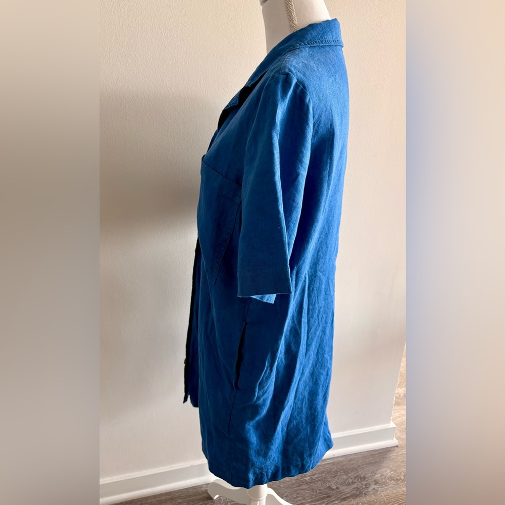 Everlane Royal Blue Button-Front Shirt Dress - Picture 7 of 8